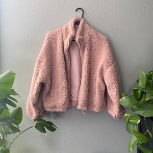Fluffy bomber jacket